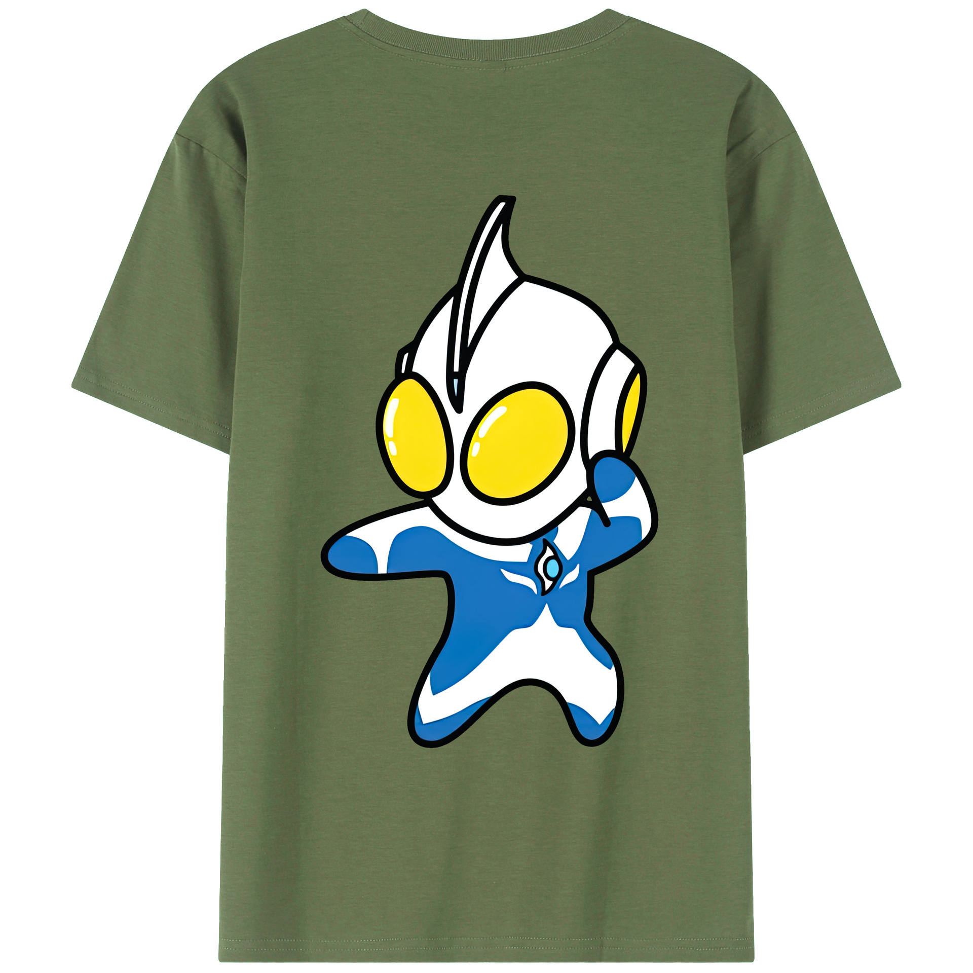 （画像用） ウルトラマン Ultraman 綿100％ メンズ半袖Tシャツ（バックプリント） 通気性